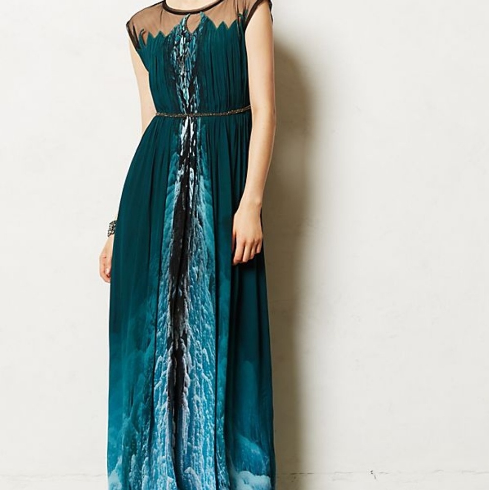 Geisha design Anthro Icefall Dress RARE!! Size 0